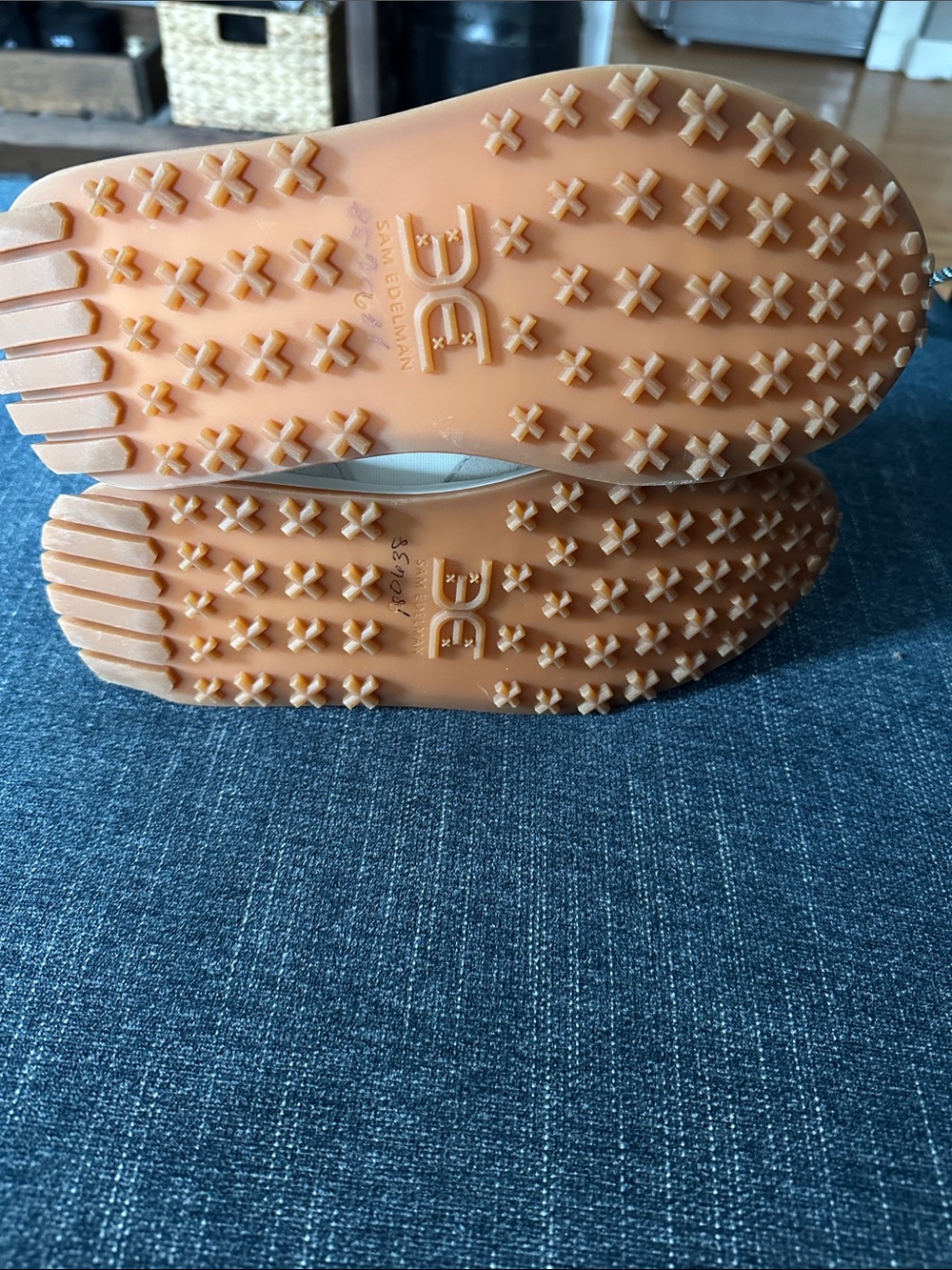 Sam Edelman Cream and Brown Platform-Trim Sneakers - Picture 5 of 6